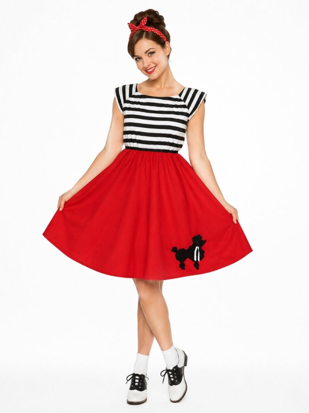 Charades Made in USA 1950s Poodle Skirt Halloween Costume Rockabilly Adult Large